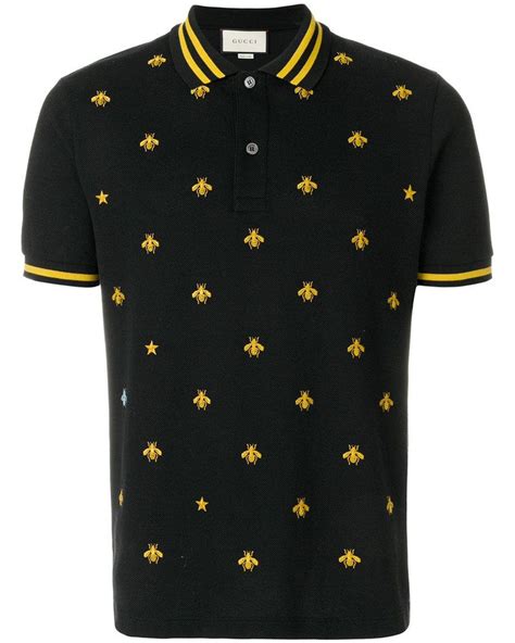 gucci bee embroidery polo.